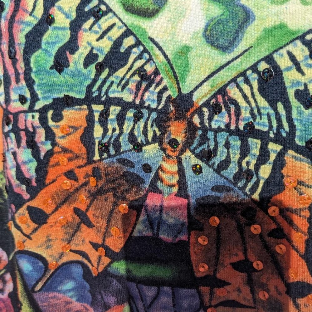 Spring Beautiful Butterfly shirt Petite Small - Picture 2 of 5